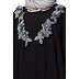Designer frilled abaya- Black-Grey